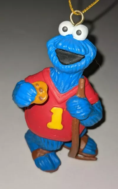 Cookie Monster Playing Ice Hockey Christmas Ornament Plastic Jhp Inc China 3.5”