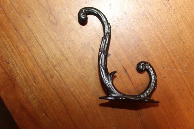 Antique Vintage Decorative Coat Hat Closet Cast Iron Hook A-9
