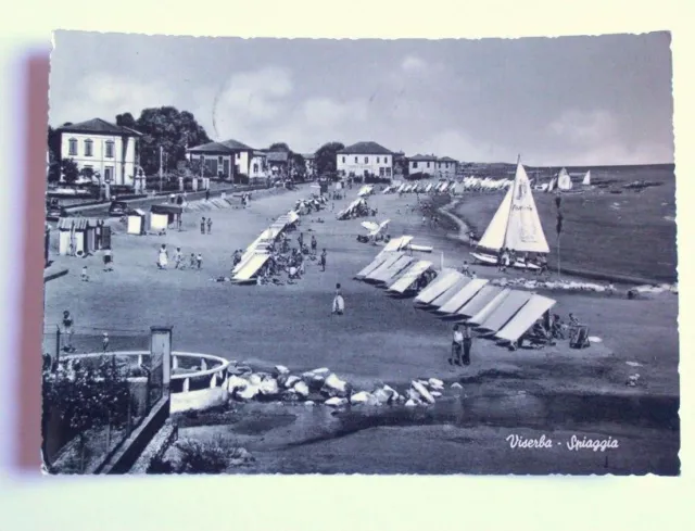 Cartolina Viserba - Panorama della spiaggia 1958