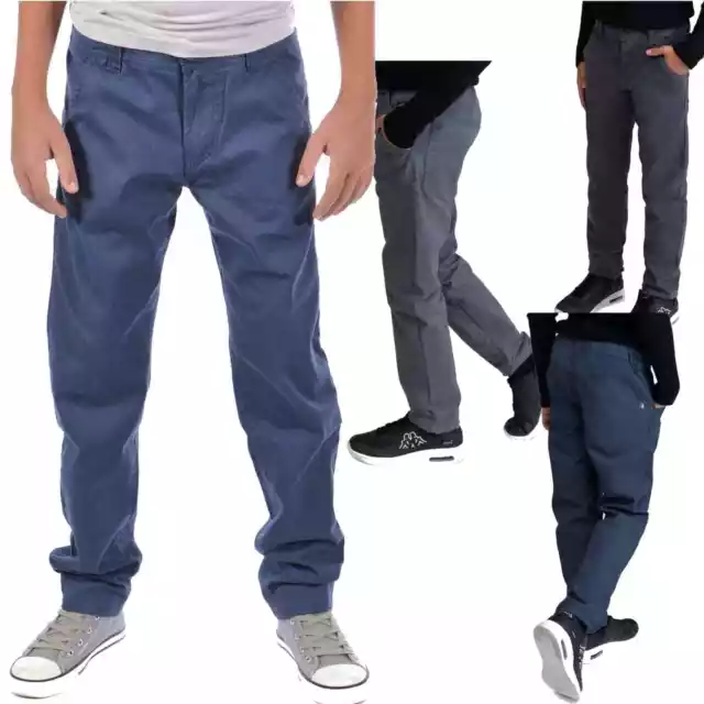 Vaqueros Tubo Ajuste Recto Stretch Ocio Pantalones Niños Chicos 30315