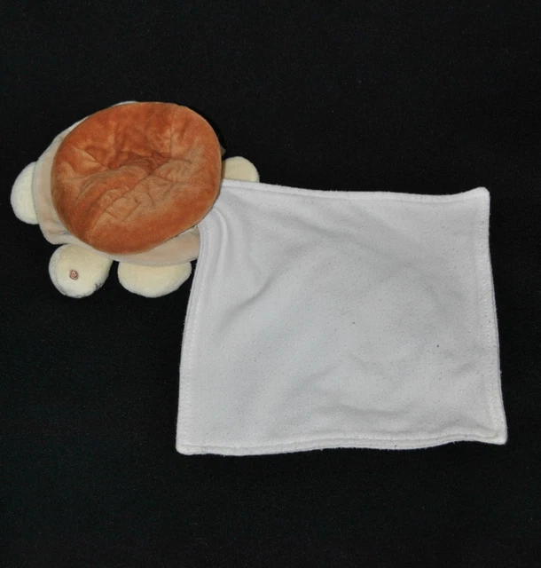 Peluche Doudou Tortue Mouchoir NATURE ET DECOUVERTES Brun Beige Blanc 21 Cm TBE