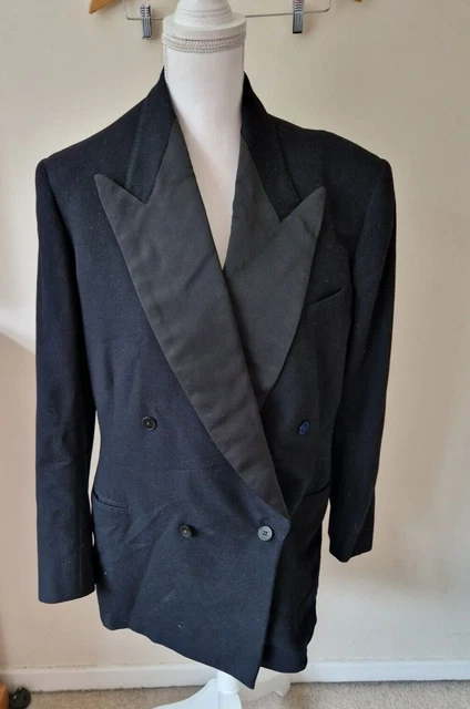Giacca da smoking vintage Sam Alper circonferenza petto 48 pollici nera da uomo