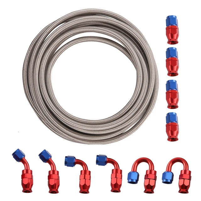 30 Pc AC Hose And Fitting Kit - Includes #6, #8, #10 Reduced Hoses (6.5ft Each) & Assorted Fittings