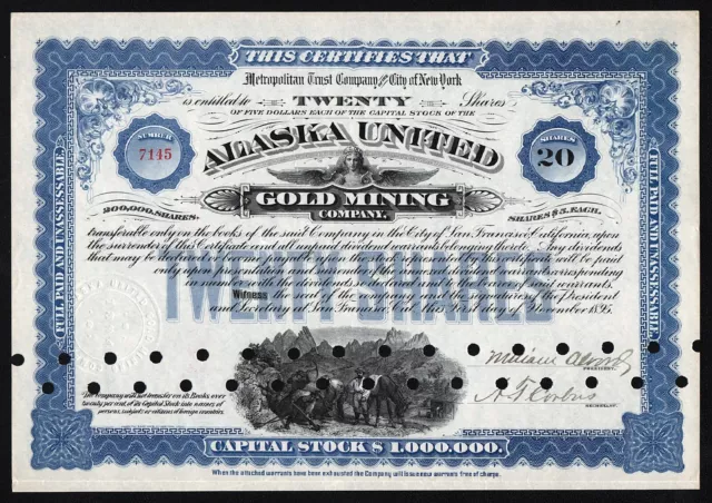 1895-1991 Lot of 12x Different Mining Company Stock Certificates (incl. Alaska)