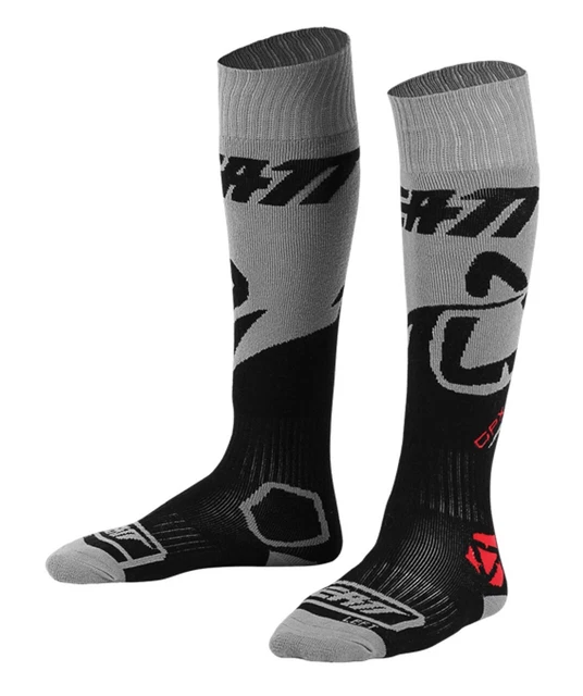LEATT Calze Moto 3D 80% Cotone 7% Nylon 13% Drylar GRIGIE Taglia 35-38