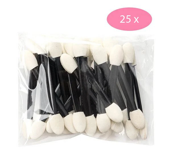 25 x Lidschattenpinsel - Schwamm 2in1 Make up Pinsel klein Lidschatten Einweg