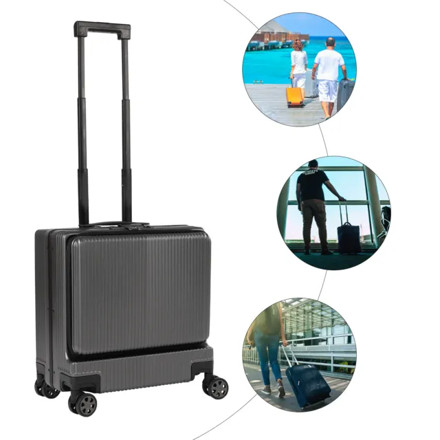 18 inch Carry-on Luggage PC Hardshell Suitcase with TSA Lock & USB Connector
