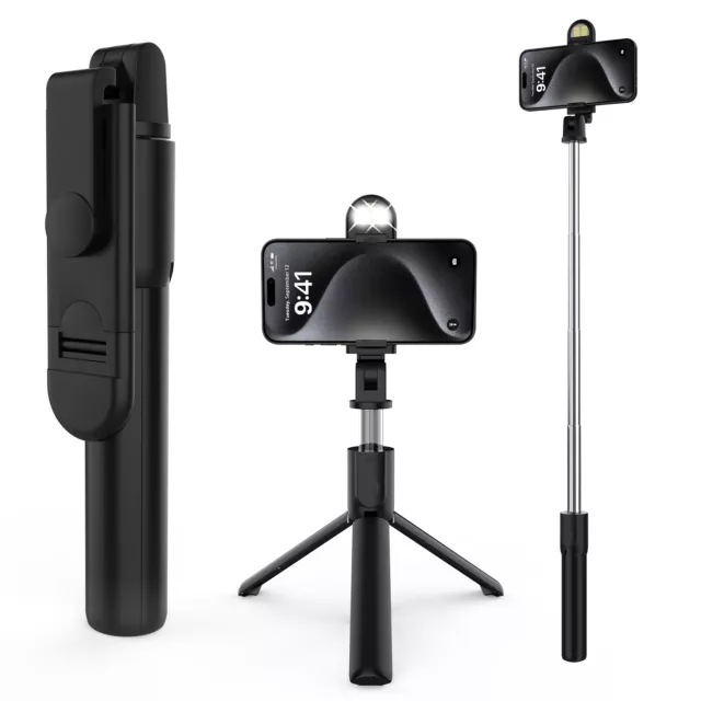 Selfie Stick Tripod Bluetooth Wireless Remote Stand For iPhone 15 Pro Max 14 13 3