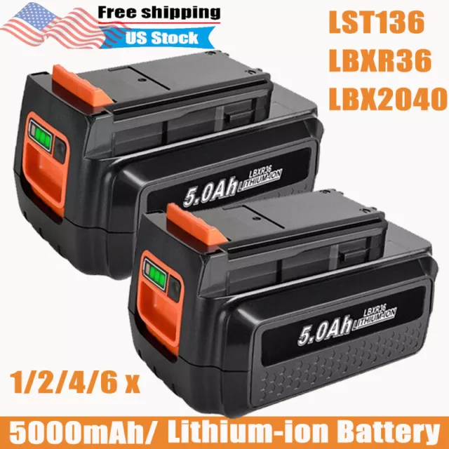 8X 5.0Ah for Black and Decker 40V 40 Volt Max Lithium Battery LBX2040 LBXR36 New