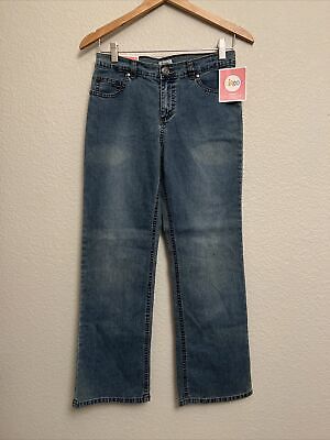 NEW Circo Blue Jeans Girls Sz 16 Bootcut Midrise Adjustable Waist Stretch 28X29