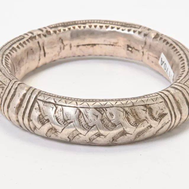 19th Century Thai Akha Hill Tribe Hand Hammered Silver Bracelet Circa: 1880.