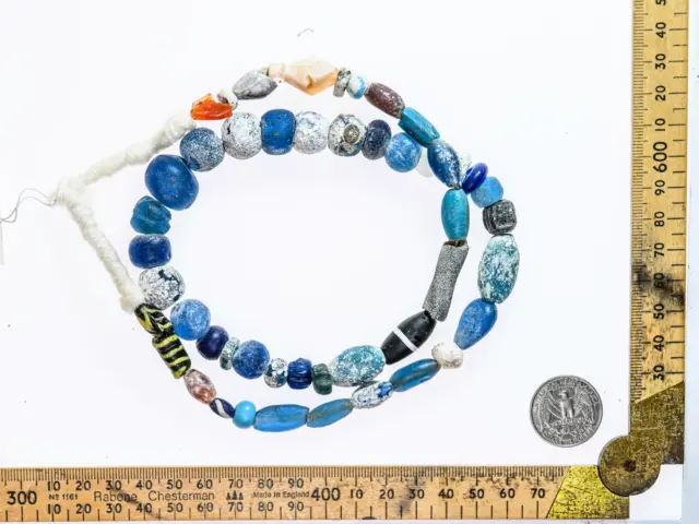 A Mixed Strand of Old Ancient Islamic Period Glass Beads and Trade Beads CRBM_10 3