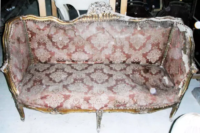 GOLD SOFA COUCH SITZ LIEGE MÖBEL Barock Rokoko Louis seize XV XVI Empire antik