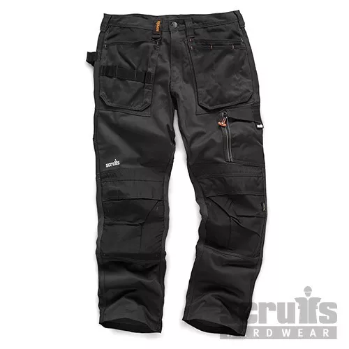 Scruffs 3D Trade Work Trousers Graphite 34W Short 30L Kneee Pockets Hard Wearing