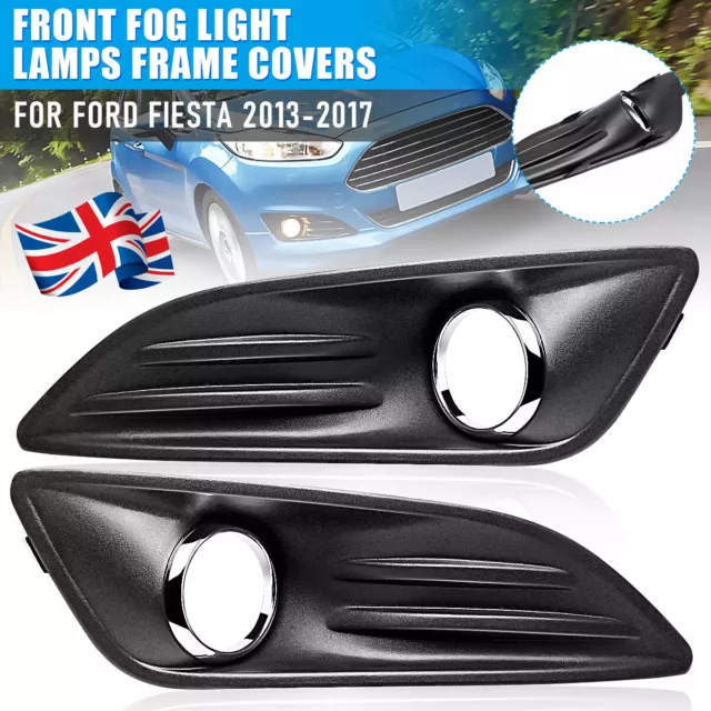 2x Front Bumper Fog Light Lamp Cover Grille Trim For FORD FIESTA MK7 2013-2017