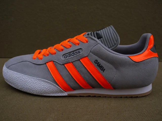 ADIDAS SAMBA SUPER Grey Suede CUSTOM Sky Blue Stripes & Laces BNIBWT  109.88 - PicClick UK
