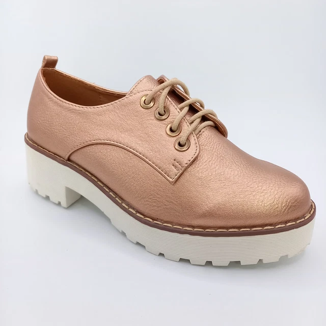 DERBIES RICHELIEU COMPENSÉES Chaussure Femme 37 et 39 40 Cuivre