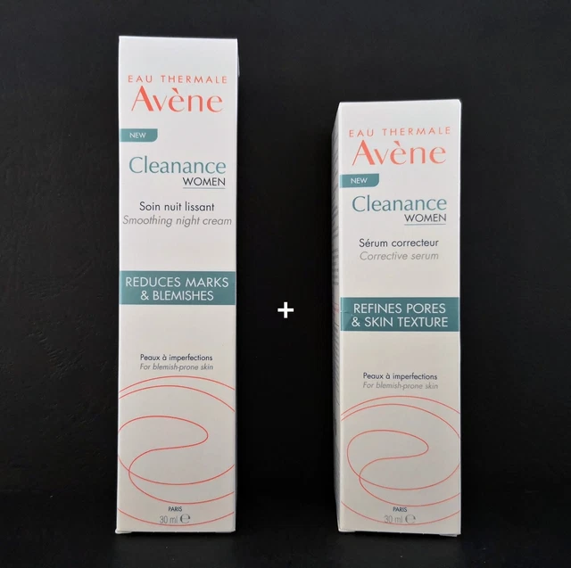 Crema de noche Avene Cleanance para mujeres 30 ml + suero correctivo de limpieza para mujeres 30 ml
