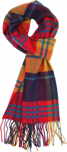 Soft & Warm Solid/Plaid Color Cashmere Feel Winter Scarf Unisex