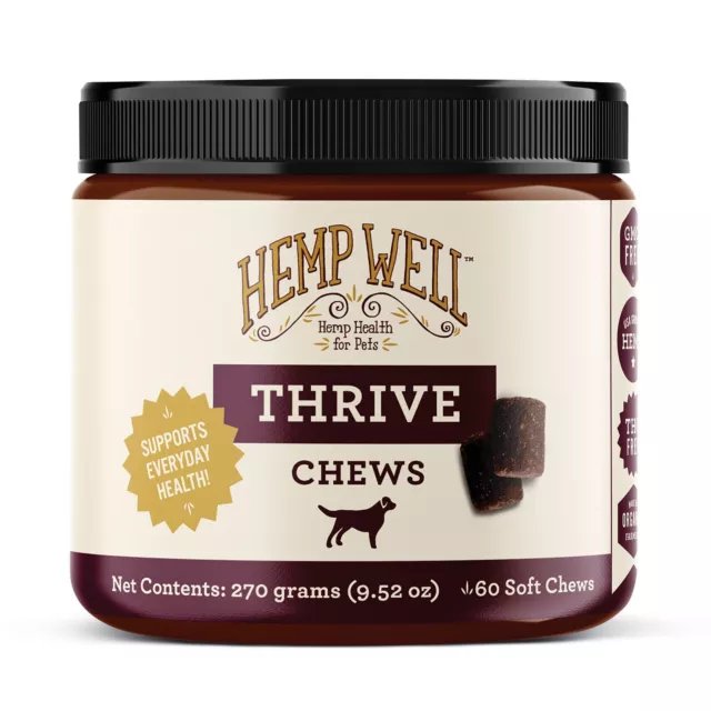 Hemp well Prosperar Orgánico Perro Suave Masticables - 60 Count Nuevo