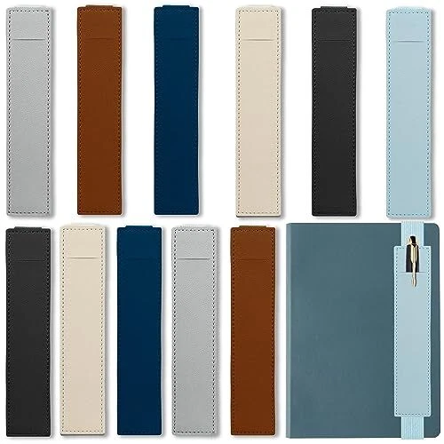 12pcs Pen Holder for Notebook - Cute Adjustable Pen Clip for Journal Pu