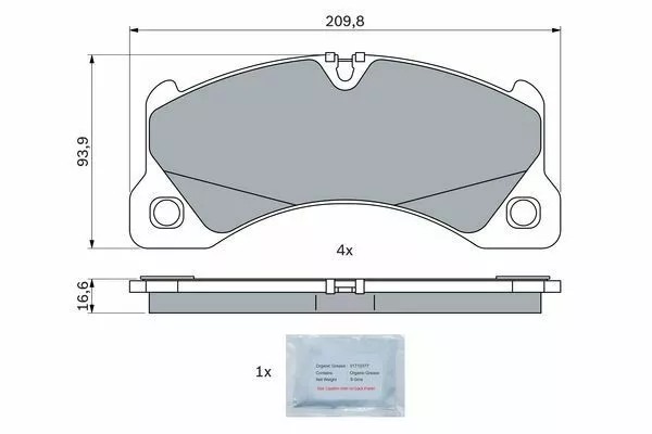 BOSCH (0 986 424 970) Bremsbeläge Bremsklötze für PORSCHE