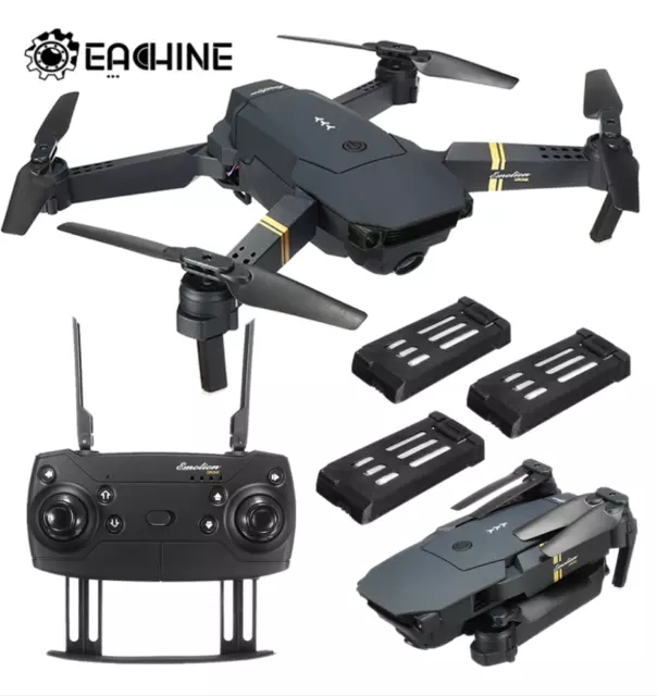 E58 Drohne mit 720P HD Kamera, Live Übertragung, 120°, mit 3x Akku und Tasche 2