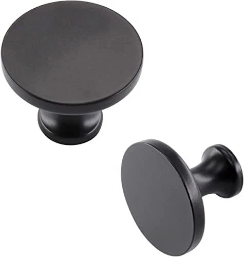 Black Kitchen Hardware Cupboard Knobs - LS9189BK, Diameter 1.26inch, 5Pack