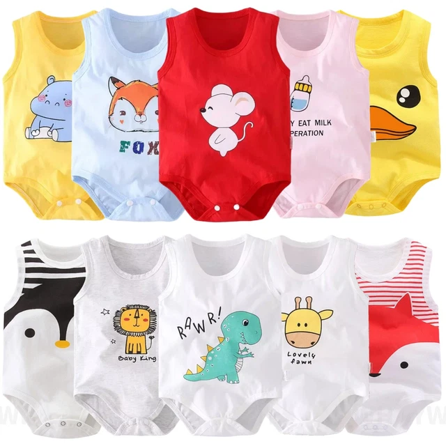 Cartoon Cotton Newborn Baby Sleeveless Clothes Boy Girl Romper Infant Jumpsuits