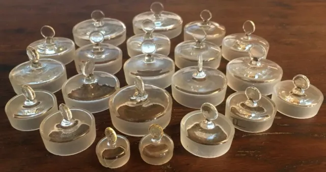 Konvolut: 21 Deckel für Laborgläser | Apotherkerglas | Petrischale | Gewürzglas