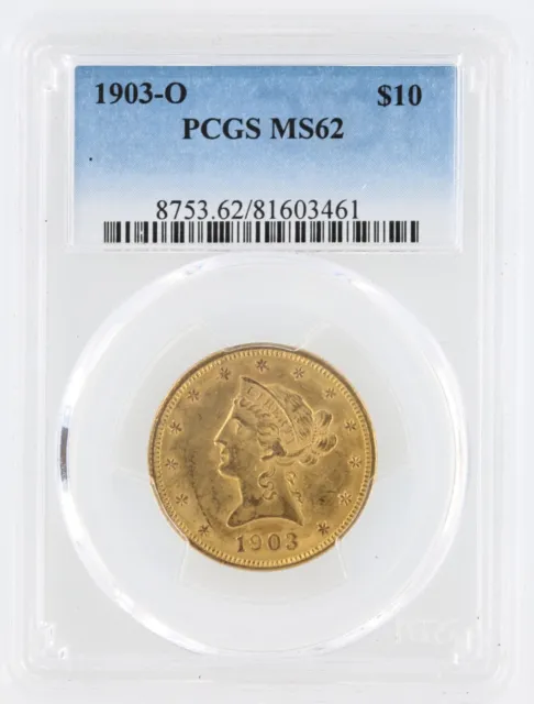 1903-O Gold Eagle PCGS MS62 $10 Liberty Head New Orleans Minted Gold Coin