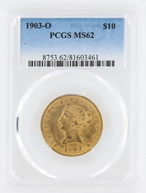 1903-O Gold Eagle PCGS MS62 $10 Liberty Head New Orleans Minted Gold Coin