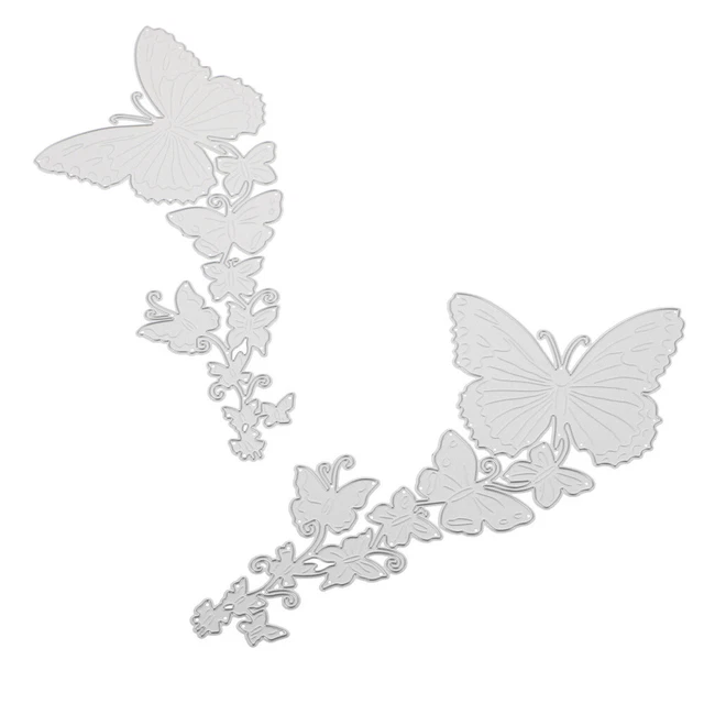 2 piezas Sello de acuñación de mariposa Molde de troquelado Fabricación de metal Ungüentos de boda