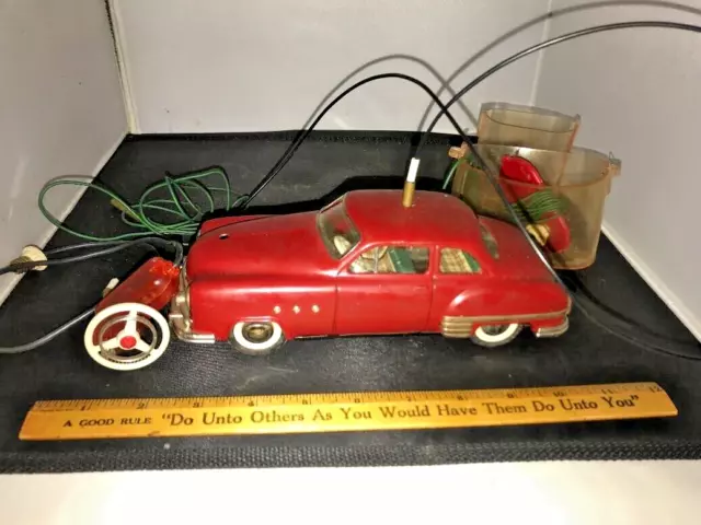 POST WW2 US ZONE GERMAN 1950s SCHUCO Ingenico 5311 Red TOY   Electric Car   +