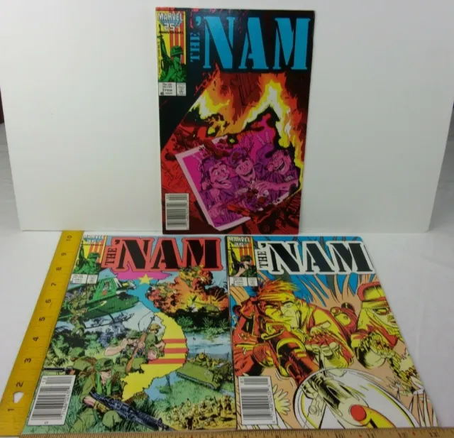 The NAM 1 2 3 comic book lot F-VF 1980s Vietnam war Marvel