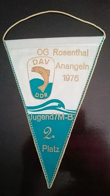 Orig. Ehren Wimpel 1976 DAV DDR Deutscher Angler Verband Sport AnAngeln Berlin