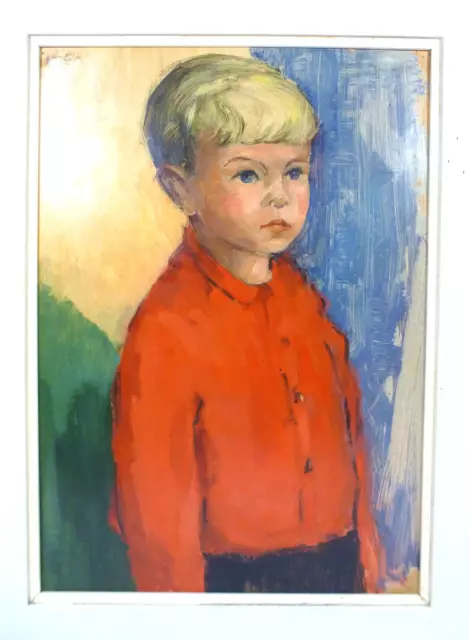 Gran Retrato Uno Jóvenes Pintura Al Óleo Retrato Niño Jóvenes