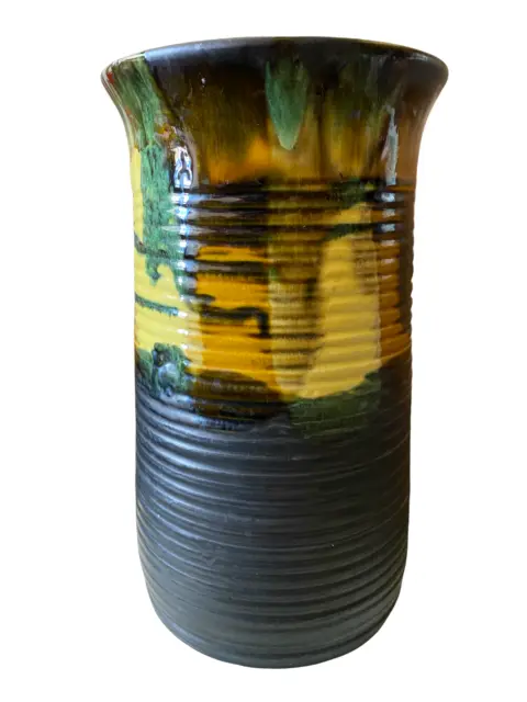 Ancien Vase Poterie Signe Ac Céramique Tulipier Soliflore Tampon Cruche Broc