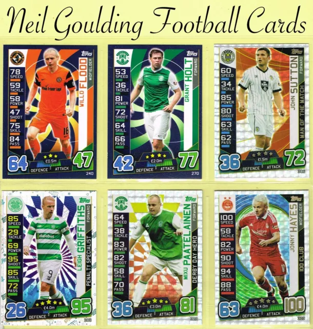 Topps SPFL MATCH ATTAX 2016-17 ☆ SCOTTISH PREMIER LEAGUE ☆ Cards #217-330 + LTD