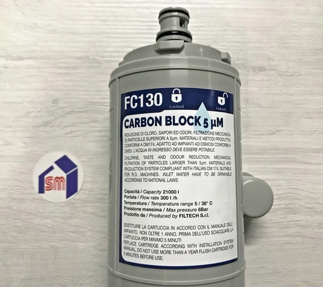 Membrane Solutions Filtro Per Acqua A Carbone Attivo 10" X 2,5", Carbon Block Filtro Per