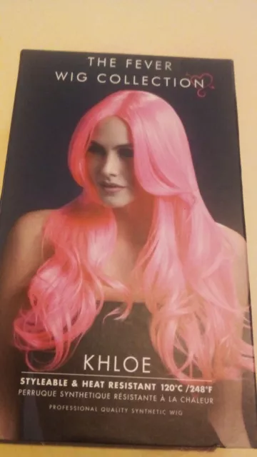 Fever Wig Collection , (Khloe Neon Pink 26"/66Cm) Professional Quality