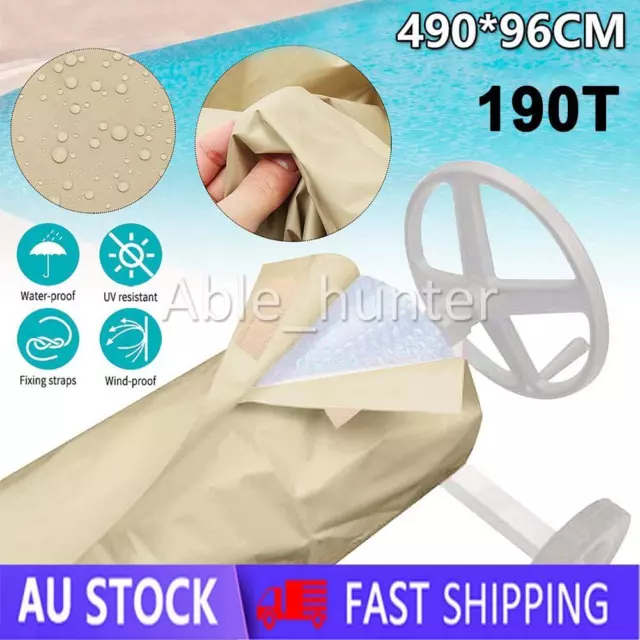 Swimming Pool Solar Blanket Reel Roller Protective Winter Summer Cover 490*96 AU