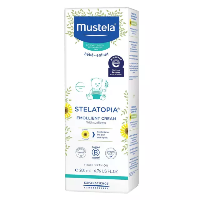 Mustela Stelatopia Eczema-Prone Skin Emollient Baby Cream - Moisturizing Body & 2