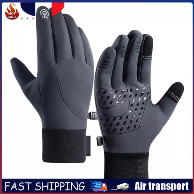 Outdoor Sport Ski Gloves Waterproof Keep Warm Gloves Touch Screen (Grey L) FR