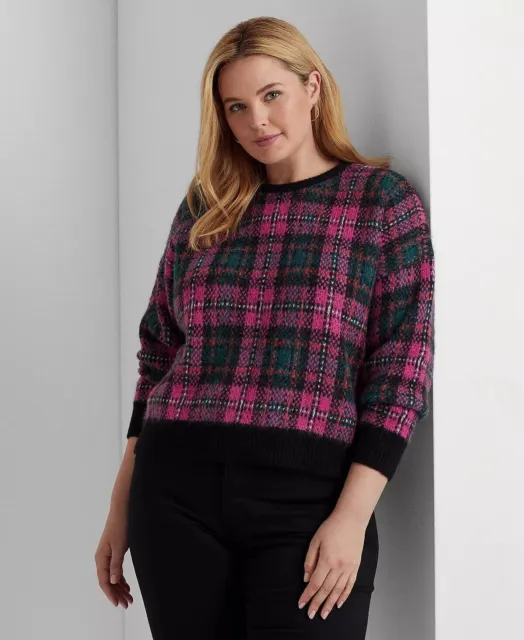 NEW! LAUREN RALPH Lauren Women's Plus 1X Plaid Wool-Blend Sweater NWT ...