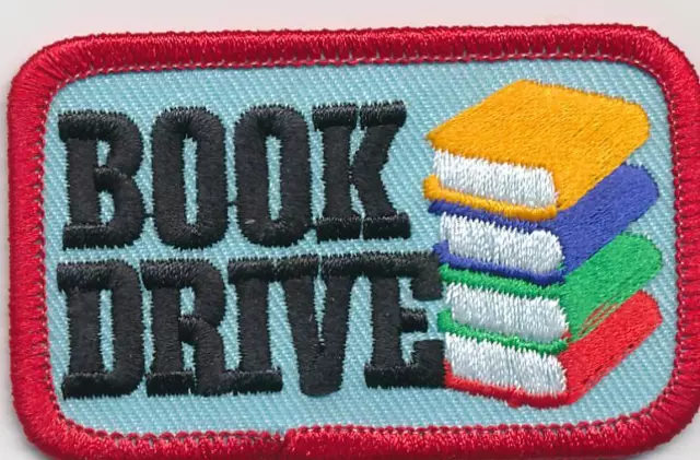 Girl Boy Cub BOOK DRIVE donation collection Fun Patches Crest Badges SCOUT GUIDE