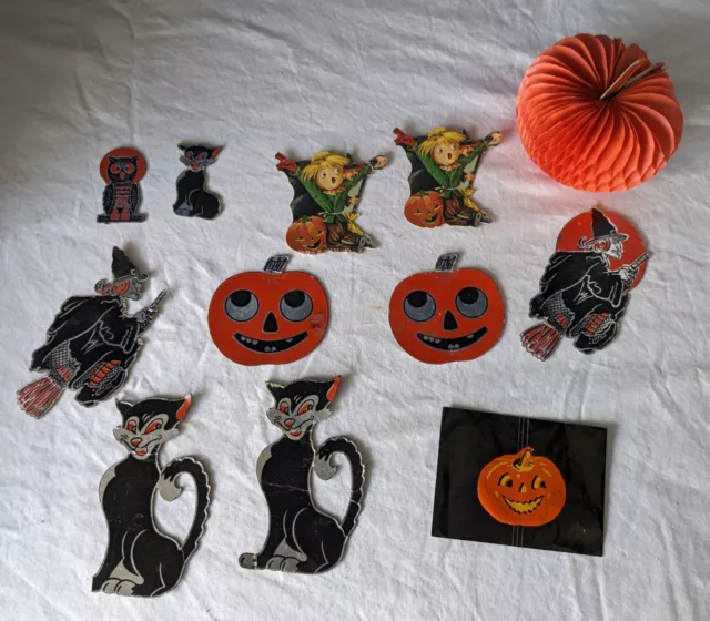 Lot Antique/Vintage Die Cut Halloween Dennison Beistle