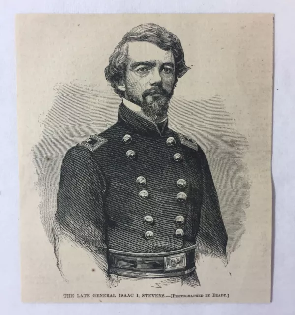 1862 magazine engraving~ LATE GENERAL ISAAC I STEVENS
