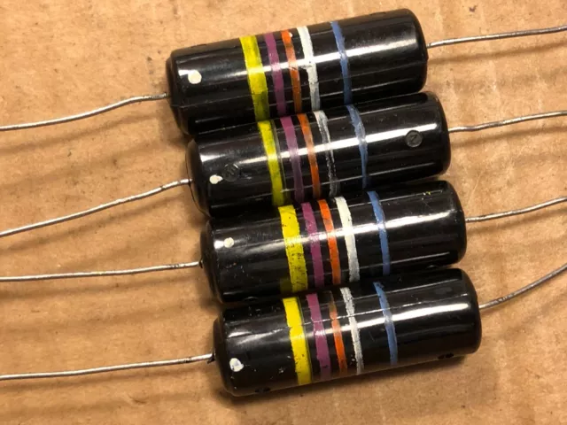 Set of 4 NOS Sprague Bumble Bee .047 uf 600v 10% Capacitors fr Guitar Amp TESTED 2