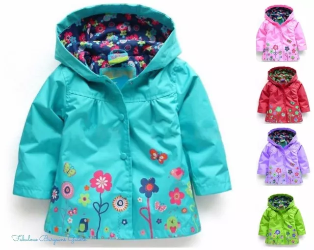 Neu Baby Mädchen Jacke Kleinkind Kapuze Blume leicht Herbst Kinder Sommermantel